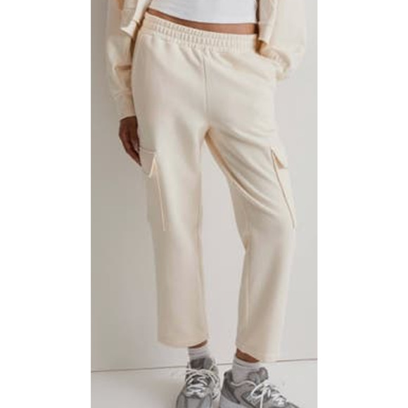 Madewell Pull On Brushed Cargo Crop Comfy Sweatpants US Women's M New - Picture 1 of 7
